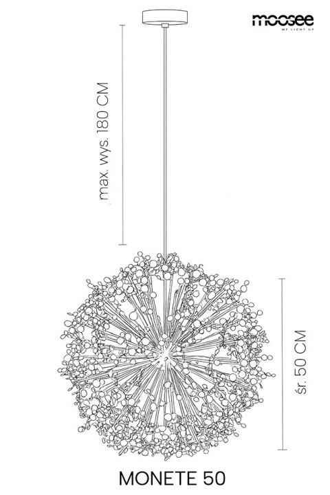 Lampa wisząca MONETE 50 złota