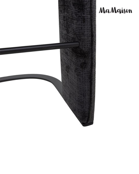 MaMaison krzesło barowe hoker BORA czarne tapicerowane