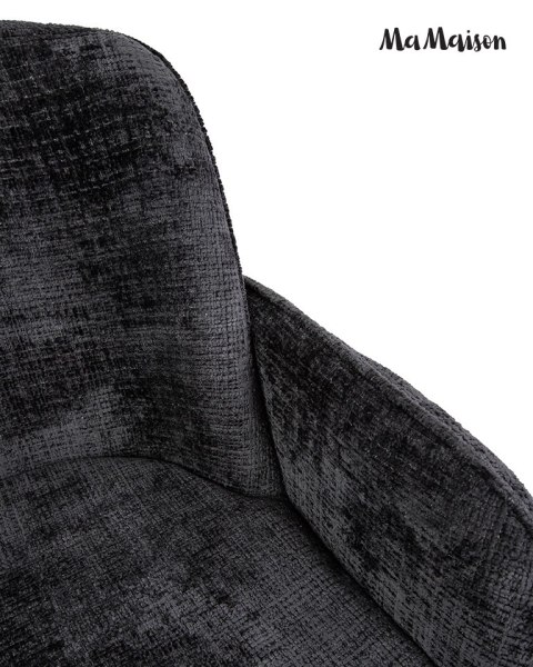 MaMaison krzesło barowe hoker BORA czarne tapicerowane