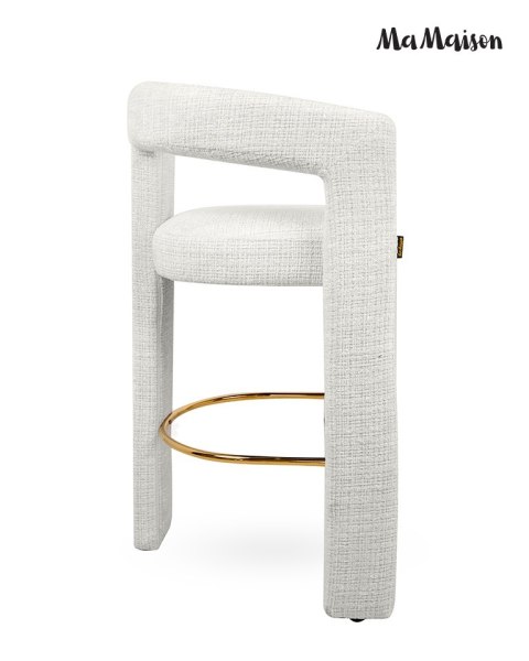 MaMaison krzesło barowe hoker LOGAN białe tapicerowane