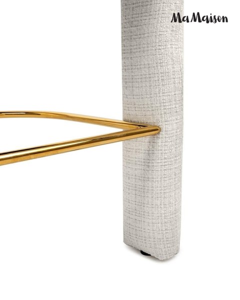 MaMaison krzesło barowe hoker LOGAN białe tapicerowane