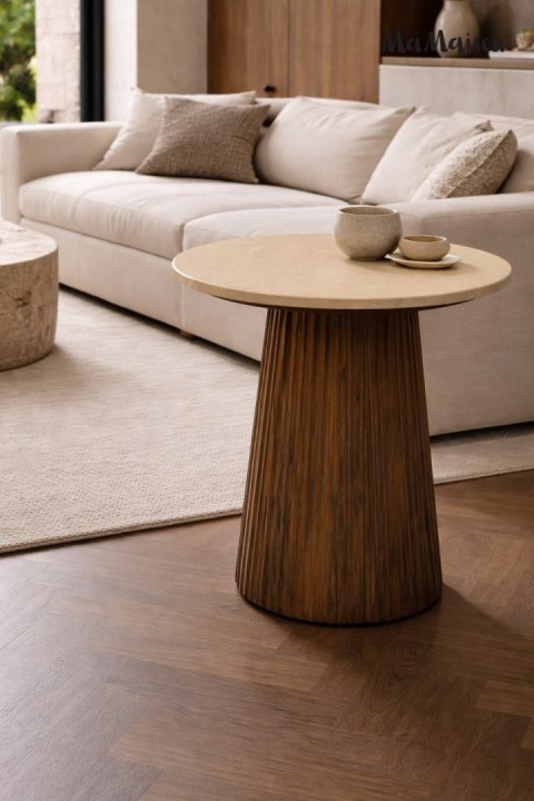 MaMaison stolik pomocniczy ARGENTINA 50 marmur / drewno