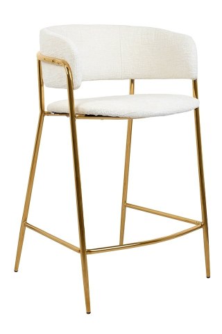 Krzesło barowe hoker DELTA 65 białe tapicerowane