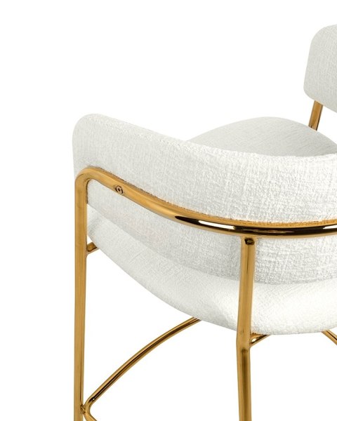 Krzesło barowe hoker DELTA 65 białe tapicerowane