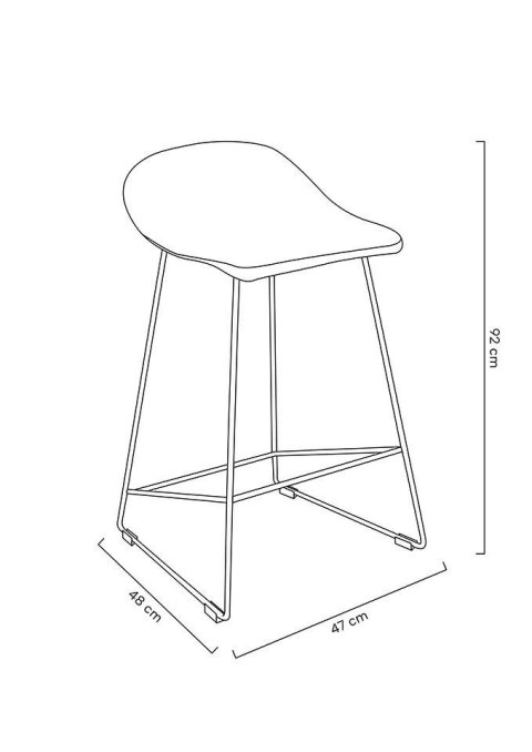 Krzesło barowe hoker ROLF czarne 66 cm - polipropylen, metal
