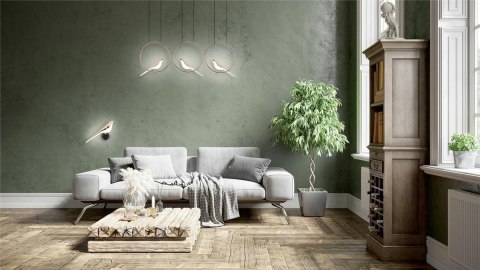 Lampa ścienna BIRD złota