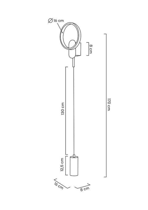 Lampa ścienna COMO czarna