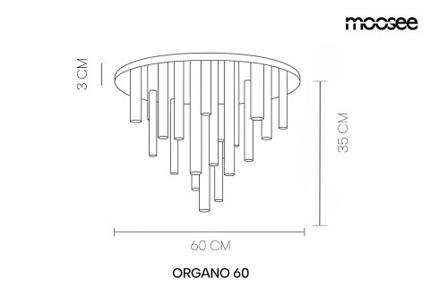 Lampa sufitowa / plafon ORGANO 60 złota
