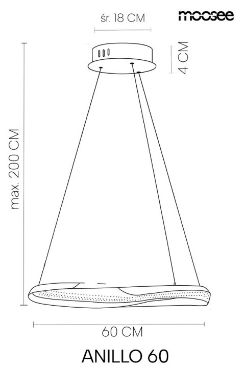 Lampa wisząca ANILLO 60 złota