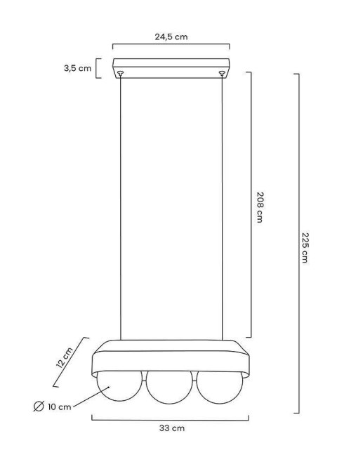 Lampa wisząca DROPS 3 czarna