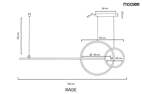 Lampa wisząca RAGE złota