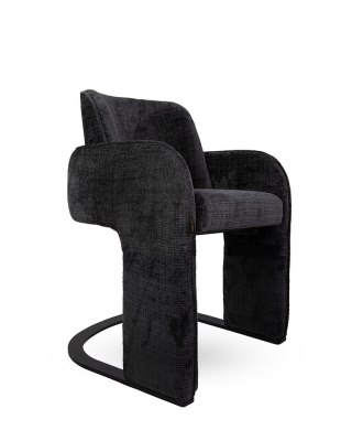 MaMaison krzesło BORA czarne, tkanina, tapicerowane, nowoczesne