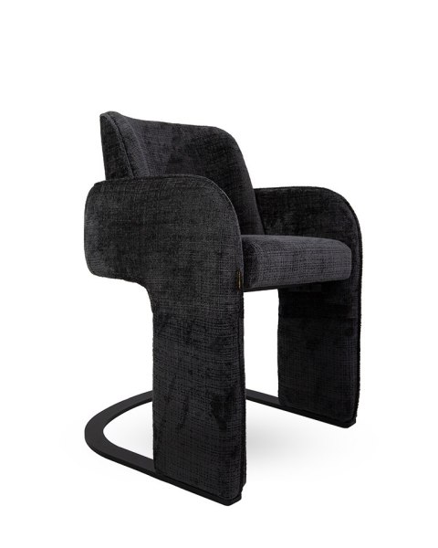 MaMaison krzesło BORA czarne, tkanina, tapicerowane, nowoczesne