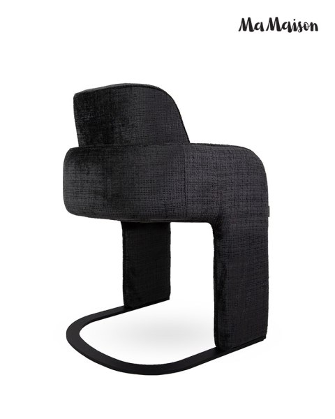 MaMaison krzesło BORA czarne, tkanina, tapicerowane, nowoczesne