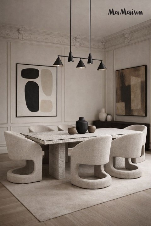 MaMaison krzesło SHELLY beżowe