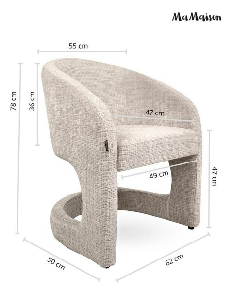 MaMaison krzesło SHELLY beżowe