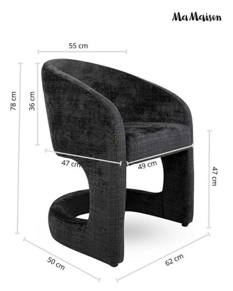 MaMaison krzesło SHELLY czarne
