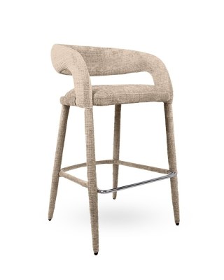 MaMaison krzesło barowe hoker IRIS beżowe tapicerowane