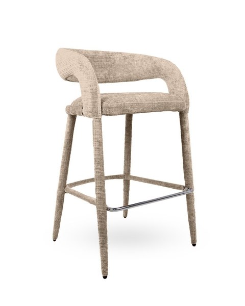 MaMaison krzesło barowe hoker IRIS beżowe tapicerowane