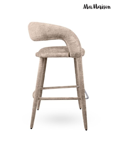 MaMaison krzesło barowe hoker IRIS beżowe tapicerowane