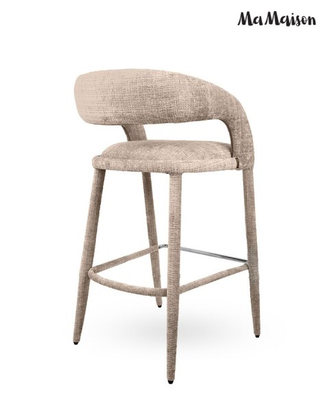 MaMaison krzesło barowe hoker IRIS beżowe tapicerowane