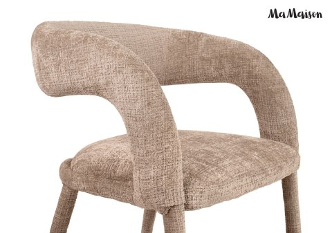 MaMaison krzesło barowe hoker IRIS beżowe tapicerowane