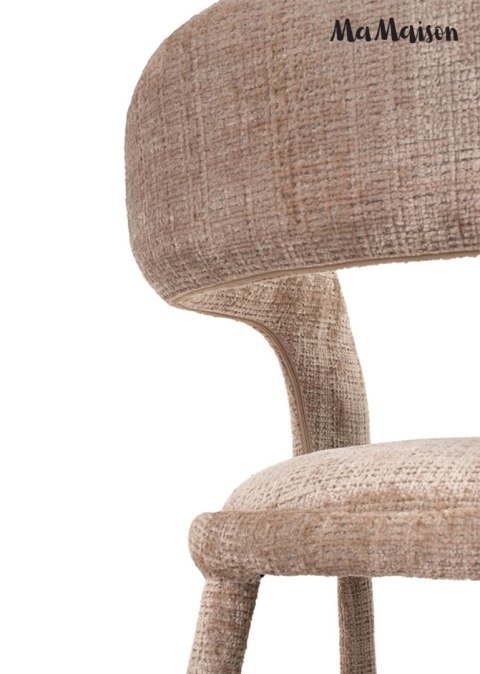 MaMaison krzesło barowe hoker IRIS beżowe tapicerowane
