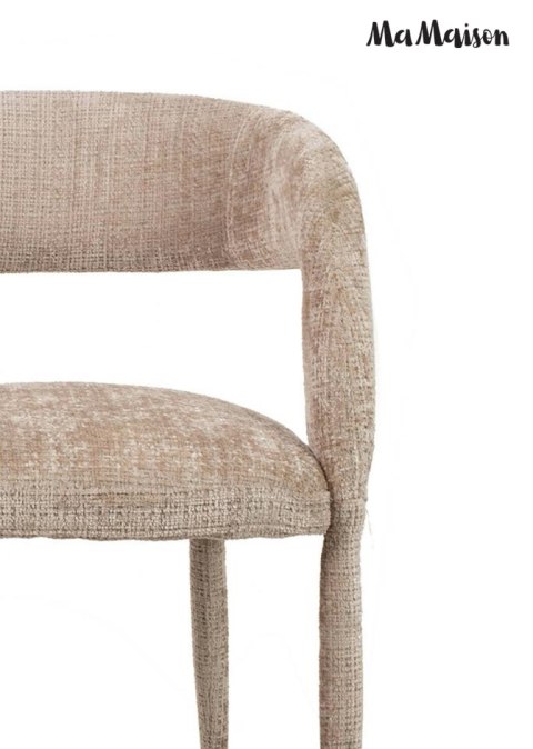 MaMaison krzesło barowe hoker IRIS beżowe tapicerowane