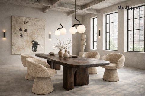 MaMaison krzesło obrotowe PEDRA beżowe