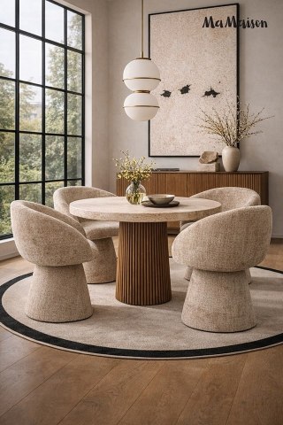 MaMaison krzesło obrotowe PEDRA beżowe