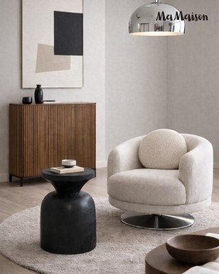 MaMaison stolik pomocniczy BISATO 35 czarny/drewno