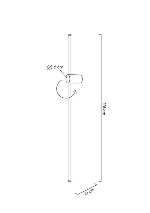 Lampa ścienna OMBRE 100 cm czarna