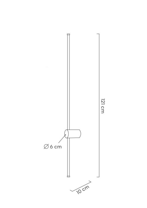 Lampa ścienna OMBRE 120 cm czarna