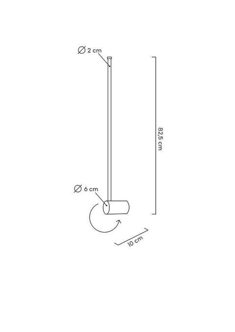 Lampa ścienna OMBRE 80 cm czarna