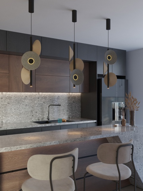 LAMPA WISZACA PURO EARTH YELLOW&GREY