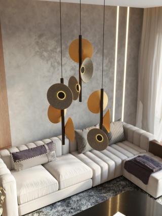 LAMPA WISZACA PURO EARTH YELLOW&GREY