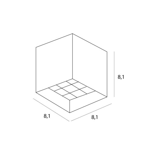 LAMPA SUFITOWA X-LINE 8cm x 8 cm