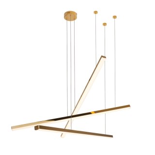 LAMPA WISZĄCA TRIO 3 ZŁOTA ŚCIEMNIALNA