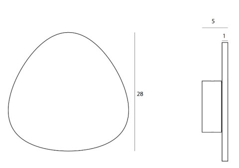 KINKIET MARBLES 28CM, CZARNY MARMUR