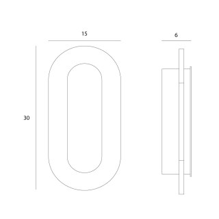 KINKIET TRAVERTINO OVAL 30cm/15cm