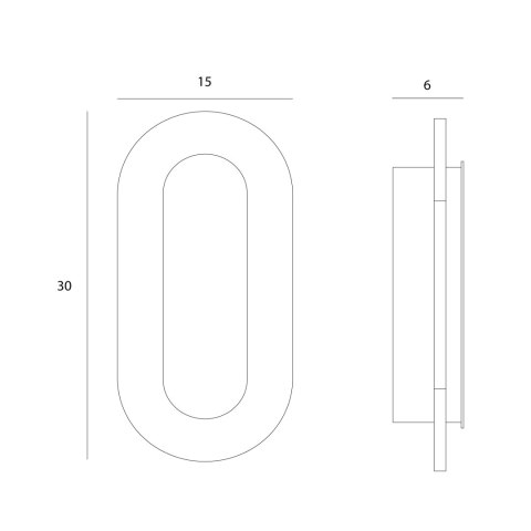 KINKIET TRAVERTINO OVAL 30cm/15cm