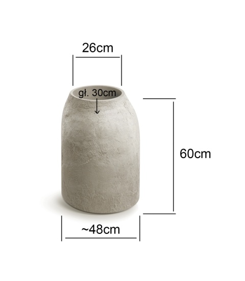 Donica EARTH Bold śr. 48cm x wys. 60cm, strukturalna, nowoczesna