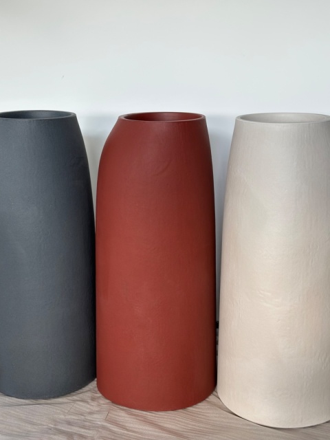 Donica EARTH High śr. 46cm x wys.100cm, wysoka, strukturalna,nieregularna forma