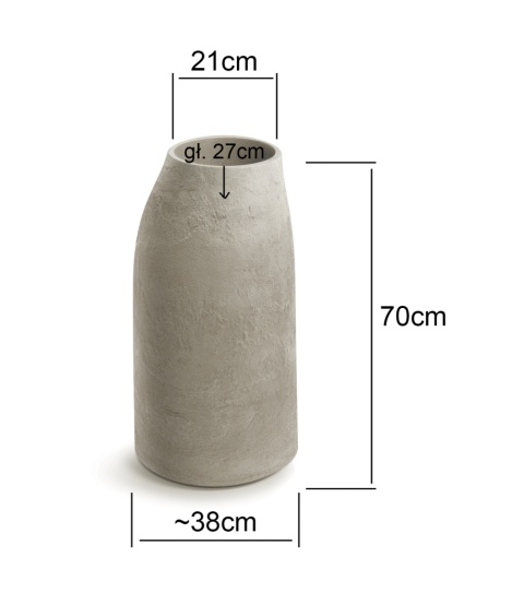 EARTH Middle, donica nowoczesna strukturalna, śr. 38cm x wys. 70cm