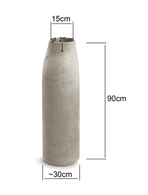 Donica EARTH Tall śr. 30cm x wys. 90cm, wysoka, strukturalna, nieregularna forma
