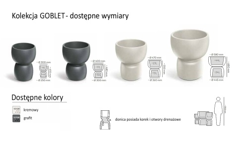 Donica GOBLET Round, kształt kielicha, dwustronna, nowoczesna