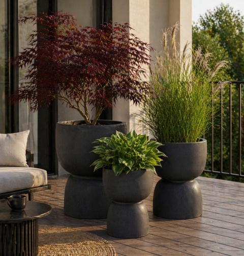 Donica GOBLET Round, kształt kielicha, dwustronna, nowoczesna