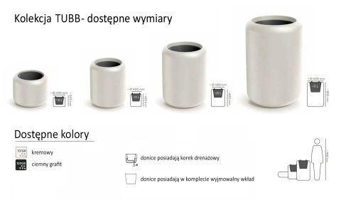 Donica TUBB, tarasowa, duża, nowoczesny kształt, okrągła