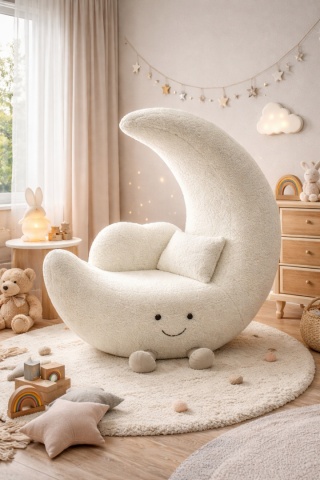 Fotel dziecięcy MOON biały pokój dziecięcy księżyc