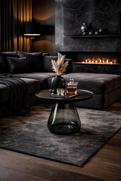 KARE stolik kawowy BOTTIGLIA SMOKE 60 czarny